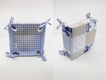 Textilní košíček QUENTIN, 20 x 20 x 7,5 cm, Modtrotisk