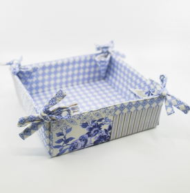 Textilní košíček QUENTIN, 20 x 20 x 7,5 cm, Modtrotisk